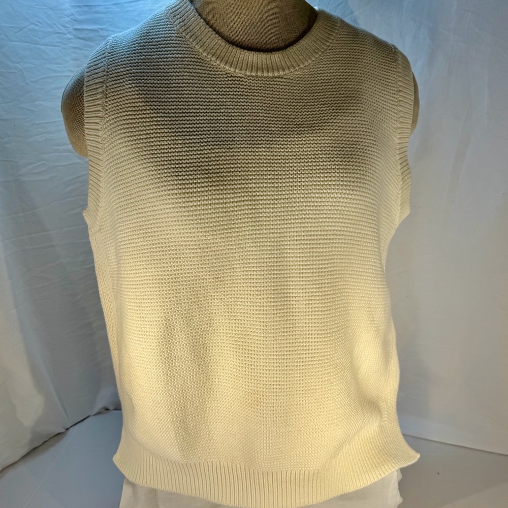 Banana Republic Women’s All Cotton Cream Sweater Vest